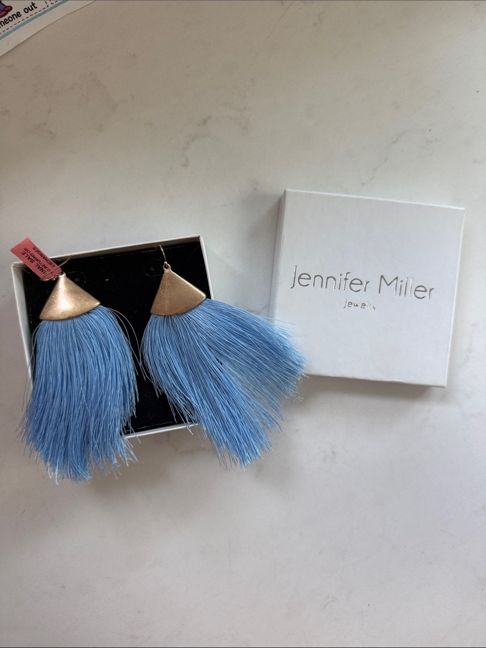 Brand new jennifer miller blue tassle earings